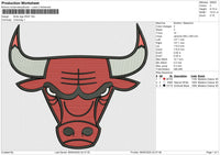 Bulls logo 6525 Embroidery File 6 size