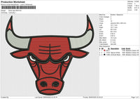Bulls logo 6525 Embroidery File 6 size