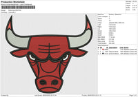 Bulls logo 6525 Embroidery File 6 size