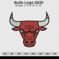 Bulls logo 6525 Embroidery File 6 size