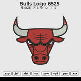 Bulls logo 6525 Embroidery File 6 size