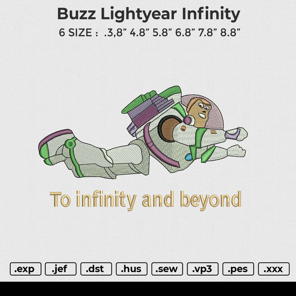 Buzz Lightyear Infinity Embroidery File 6 size