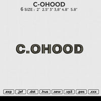 C-OHOOD Embroidery File 6 size