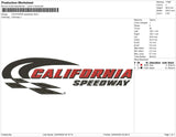 CALIFORNIA speedway Embroidery File 6 size