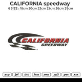 CALIFORNIA speedway Embroidery File 6 size