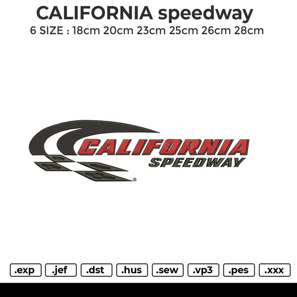 CALIFORNIA speedway Embroidery File 6 size