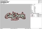 Calismoketext 02 Embroidery File 6 sizes