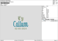 Callumtext Embroidery File 6 sizes