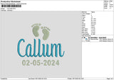 Callumtext Embroidery File 6 sizes