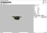Cap Graduete Embroidery File 6 sizes