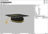 Cap Graduete Embroidery File 6 sizes