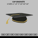 Cap Graduete Embroidery File 6 sizes