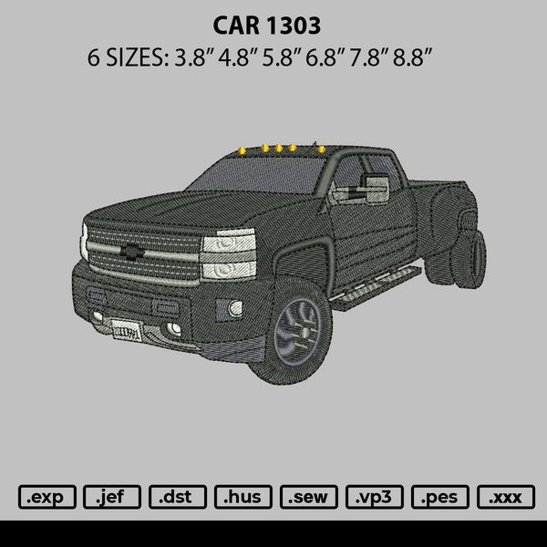 Car 1303 Embroidery File 6 sizes