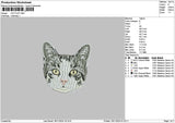 Cat Head 1911 Embroidery File 6 sizes