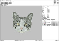 Cat Head 1911 Embroidery File 6 sizes