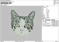 Cat Head 1911 Embroidery File 6 sizes