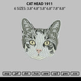 Cat Head 1911 Embroidery File 6 sizes