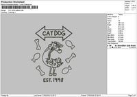 Cat Dog Outline 1703 Embroidery File 6 sizes