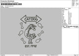 Cat Dog Outline 1703 Embroidery File 6 sizes