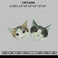 Cats 0204 Embroidery File 6 sizes