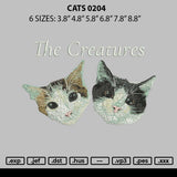 Cats 0204 Embroidery File 6 sizes