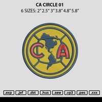 Ca Circle Embroidery File 6 sizes