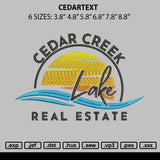 Cedartext Embroidery File 6 sizes