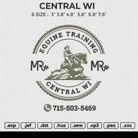 CENTRAL WI Embroidery File 6 size