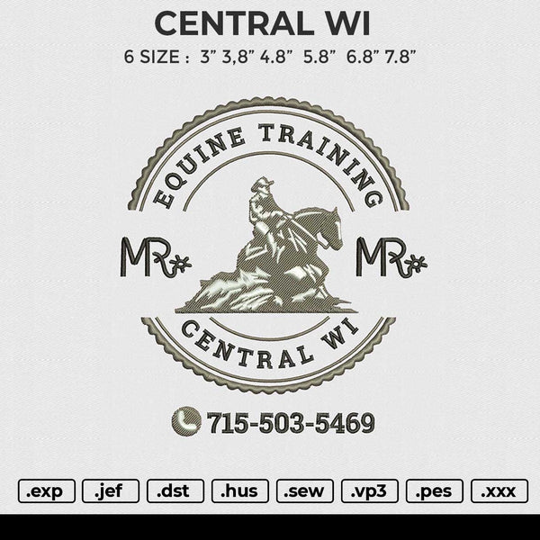 CENTRAL WI Embroidery File 6 size