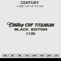 CENTURY Embroidery File 4 size