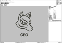 Wolf Mask 03 Embroidery File 6 sizes