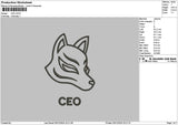 Wolf Mask 03 Embroidery File 6 sizes