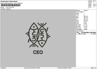 Fish Line 01 Embroidery File 6 sizes