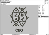 Fish Line 01 Embroidery File 6 sizes