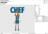 CHEF Embroidery File 6 sizes