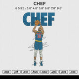 CHEF Embroidery File 6 sizes