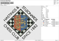 CHESS CLUB Embroidery File 6 size