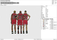 CHICAGO BULLS PLAYER Embroidery File 6 sizes