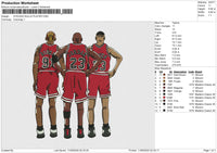 CHICAGO BULLS PLAYER Embroidery File 6 sizes