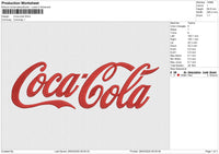 Coca-cola Embroidery File 6 size