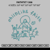 Faithtext 1308 Embroidery File 6 sizes