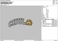 Chulo Dog Embroidery File 6 sizes