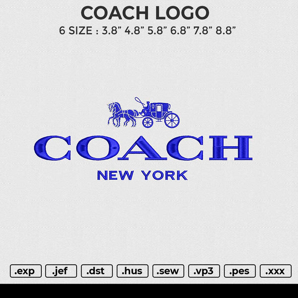 COACH LOGO Embroidery File 6 size