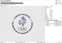COMITE NATIONAL FRANCAIS Embroidery File 6 size