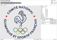 COMITE NATIONAL FRANCAIS Embroidery File 6 size