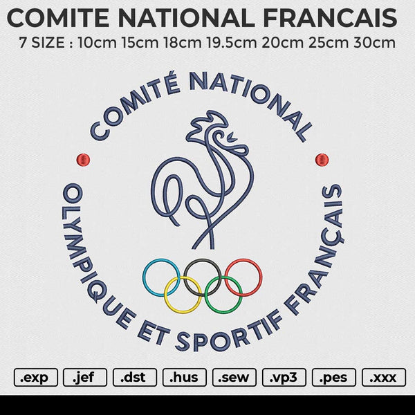COMITE NATIONAL FRANCAIS Embroidery File 6 size