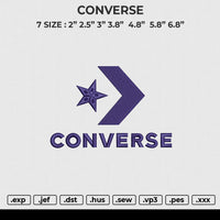 CONVERSE Embroidery File 6 size