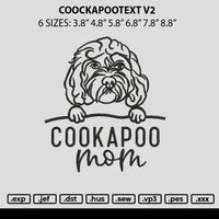 Cookapootext V2 Embroidery File 6 sizes