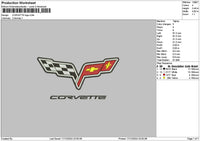Corvettetext 01 Embroidery File 6 sizes