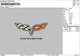 Corvettetext 01 Embroidery File 6 sizes